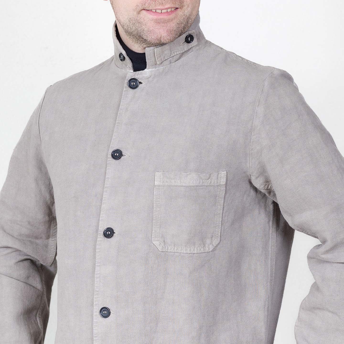 Veste en lin à col officier et patte 2L/22