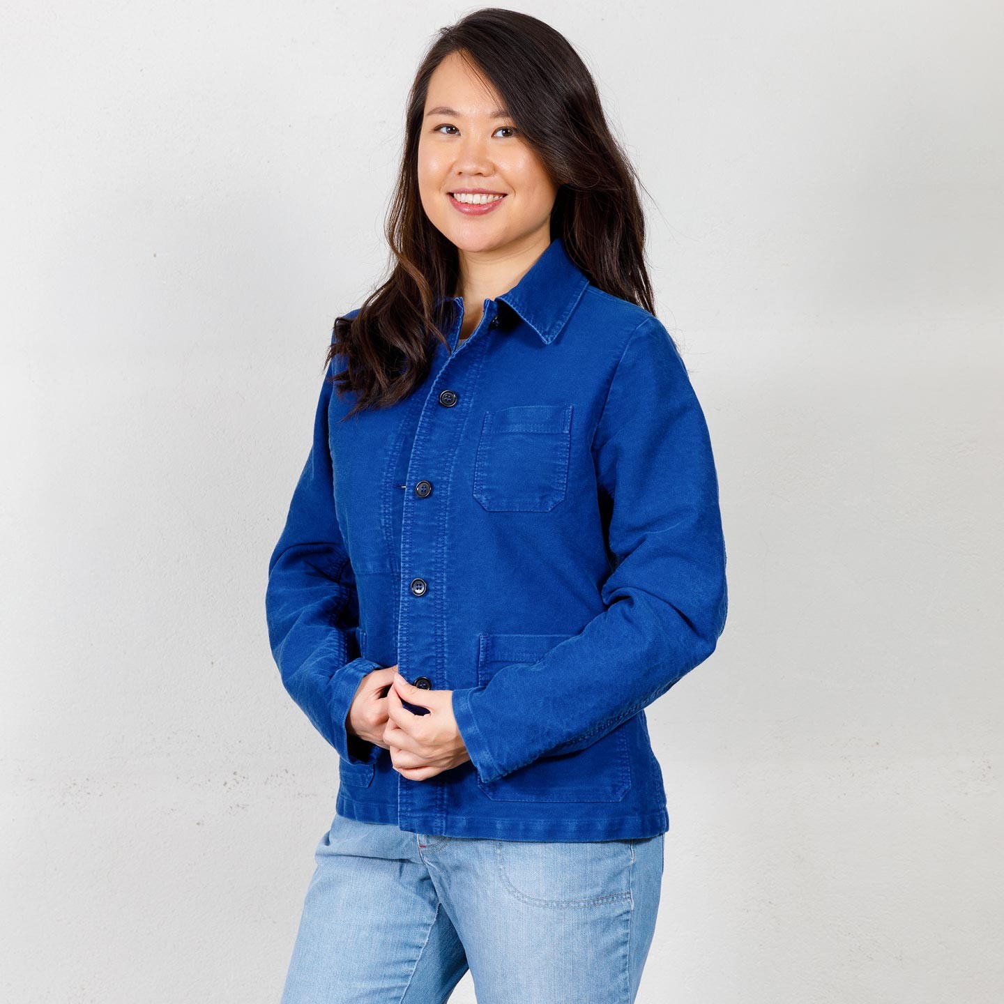 Workwear chore jacket in sateen moleskin hydrone 3M45/4F