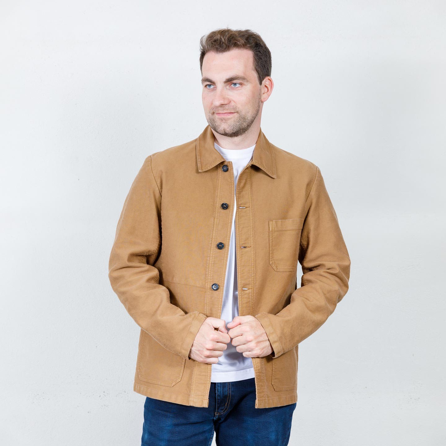 Workwear chore jacket in sateen moleskin 3M/5 Sand Workwear chore jacket in sateen moleskin 3M/5 Sand