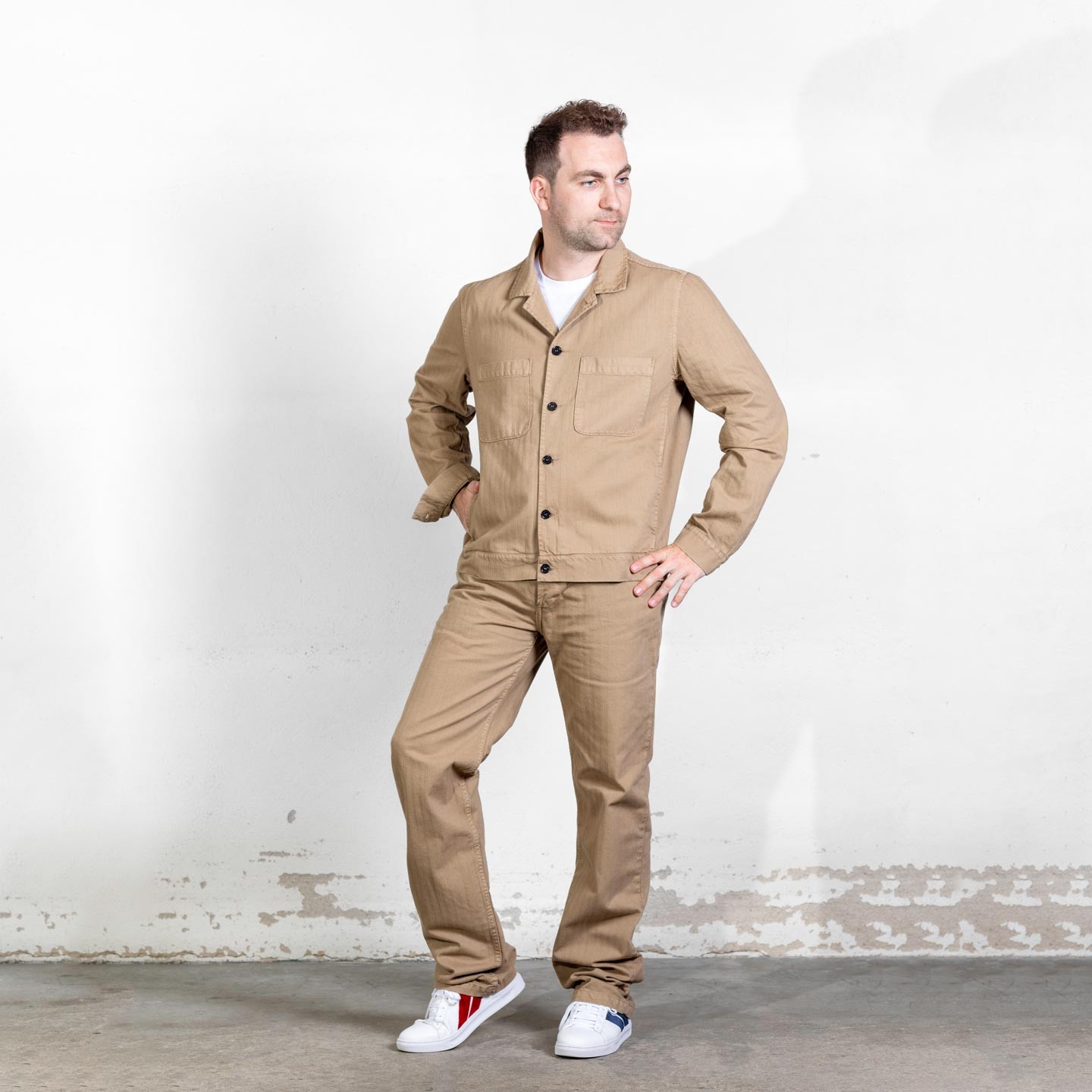 Bomber jacket in 100% Cotton Herringbone - VETRA since 1927