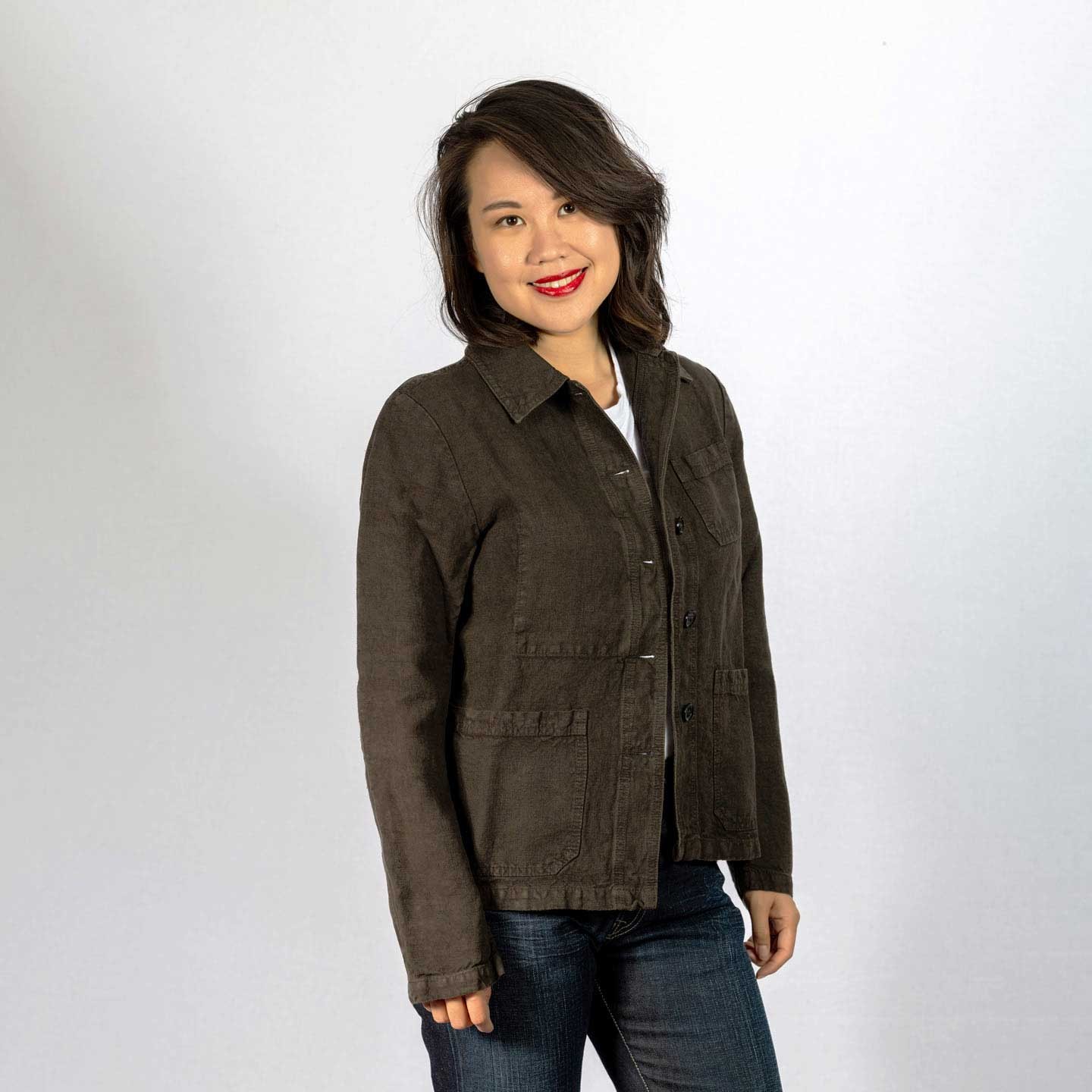 Jacket in heavy linen fabric ELK
