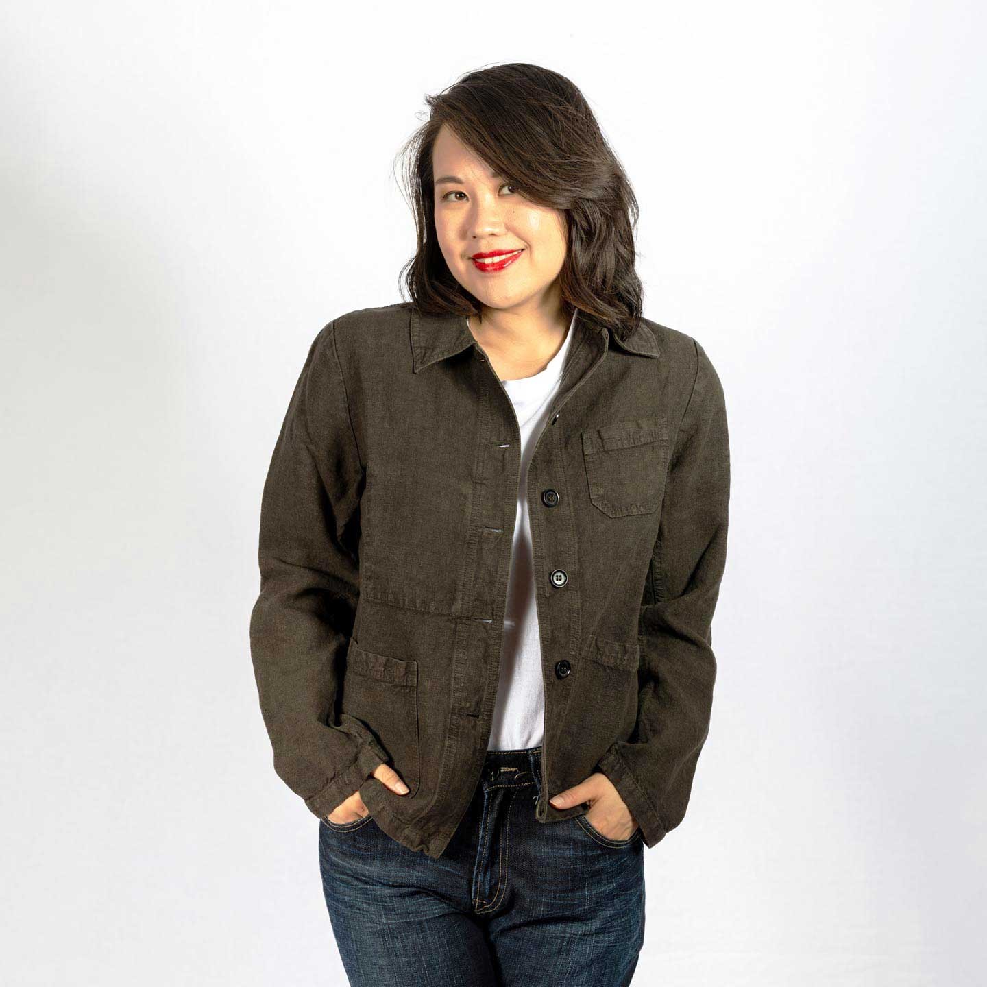 Veste femme en 100% lin Wapiti