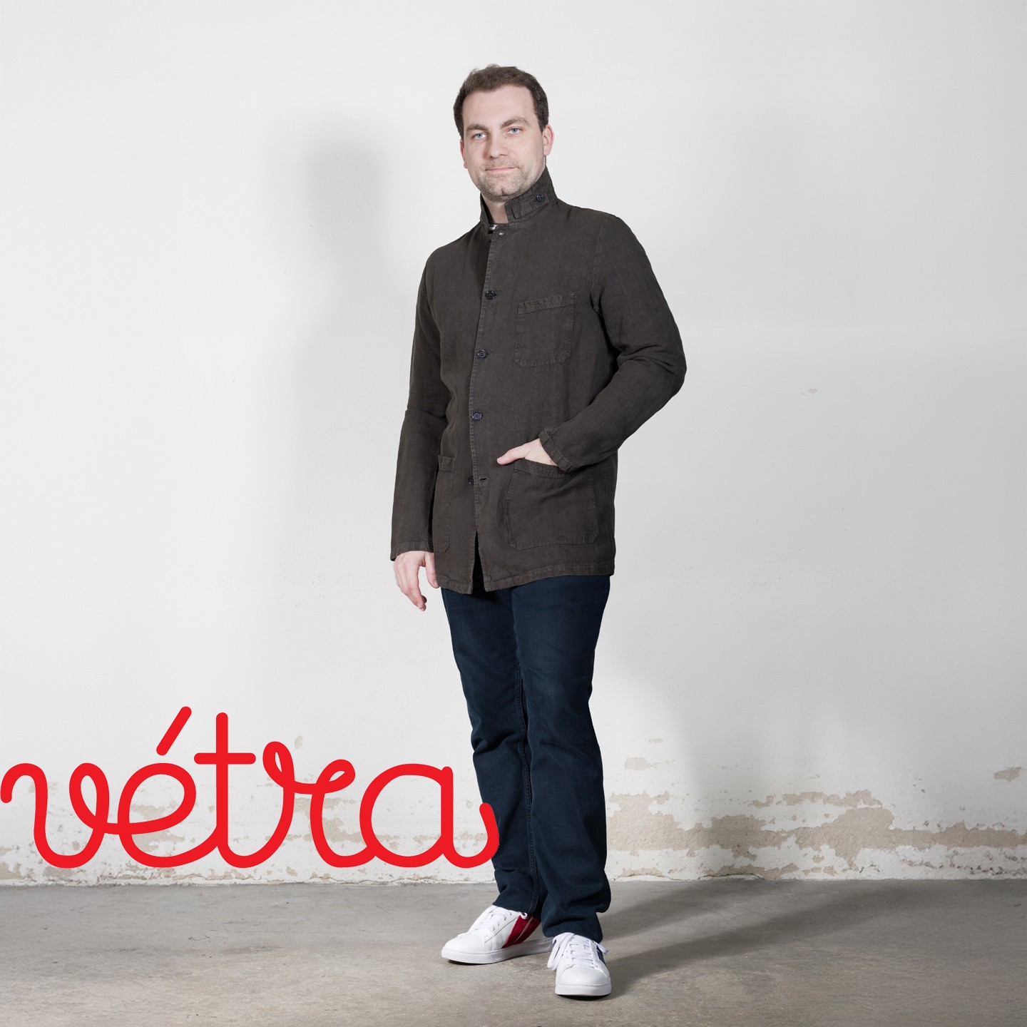 Officer Collar Jacket in 100% Linen - 3L/22