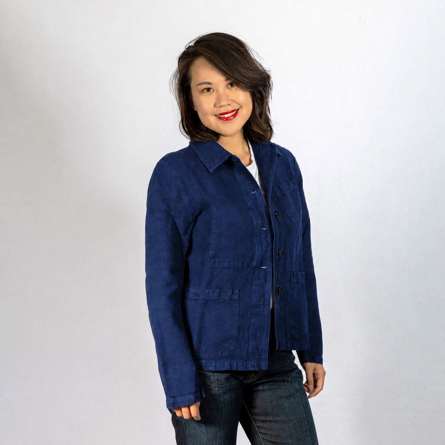 Veste femme en 100% lin NAVY