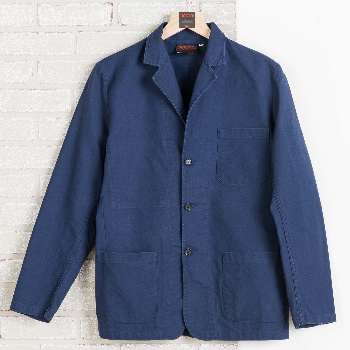 Veston workwear en croisé en coton bio 1G/24 navy