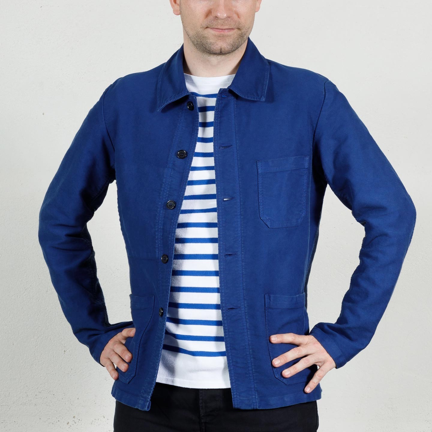 Workwear jacket in washed moleskin 3M/5E hydrone