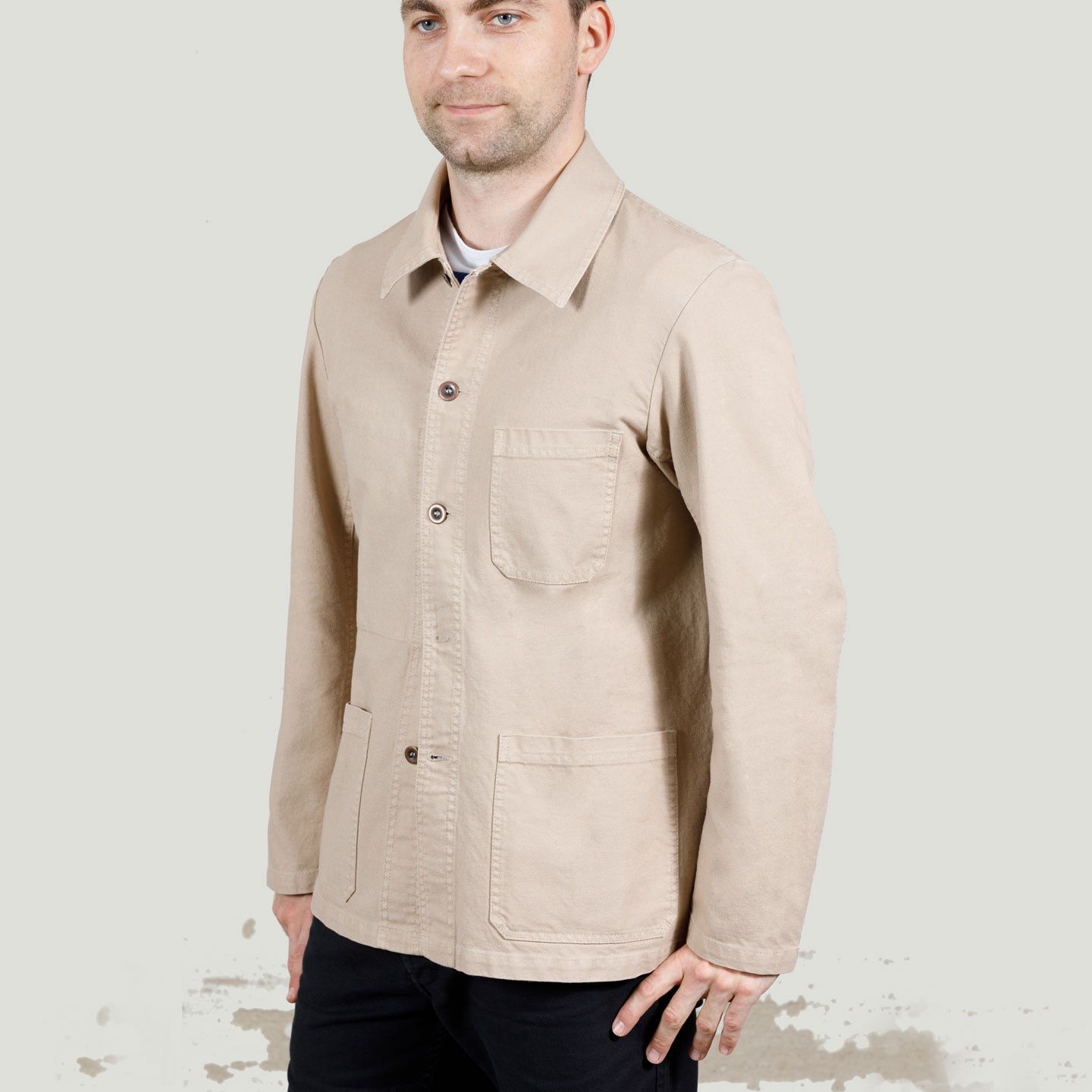 VETRA Workwear Jacket in organic cotton twill fabric 1C/5C chalk