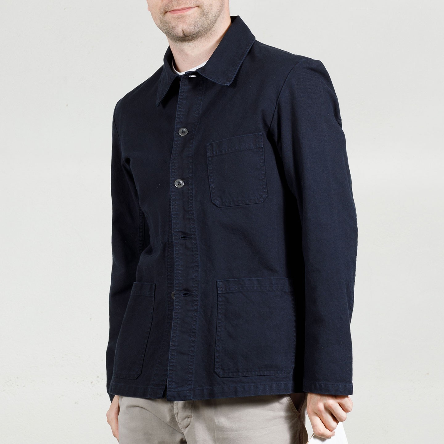 VETRA Workwear Jacket in organic cotton twill fabric 1C/5C dark navy