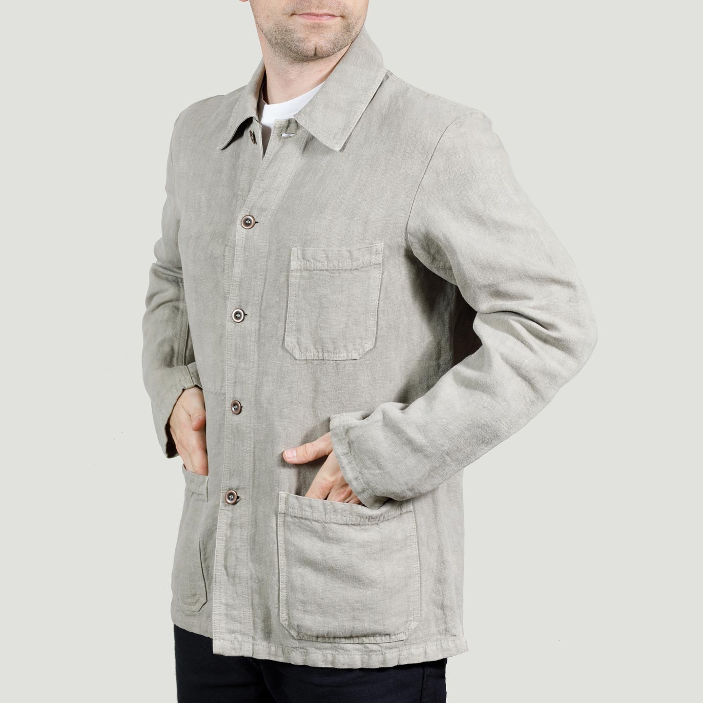 Short Jacket in heavy linen fabric 2L/5C rigging