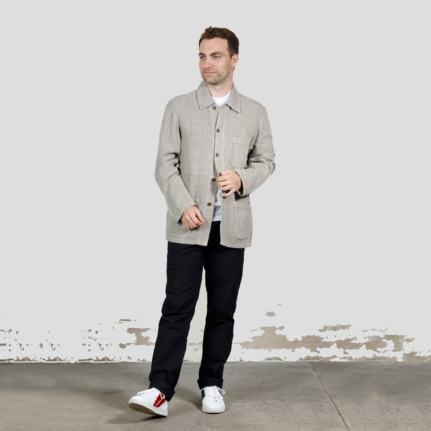 Short Jacket in heavy linen fabric 2L/5C rigging Short Jacket in heavy linen fabric 2L/5C rigging