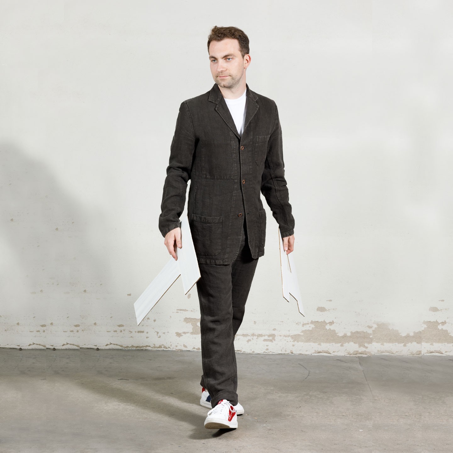 Workwear Blazer in Heavy Linen fabric 2L/24 elk