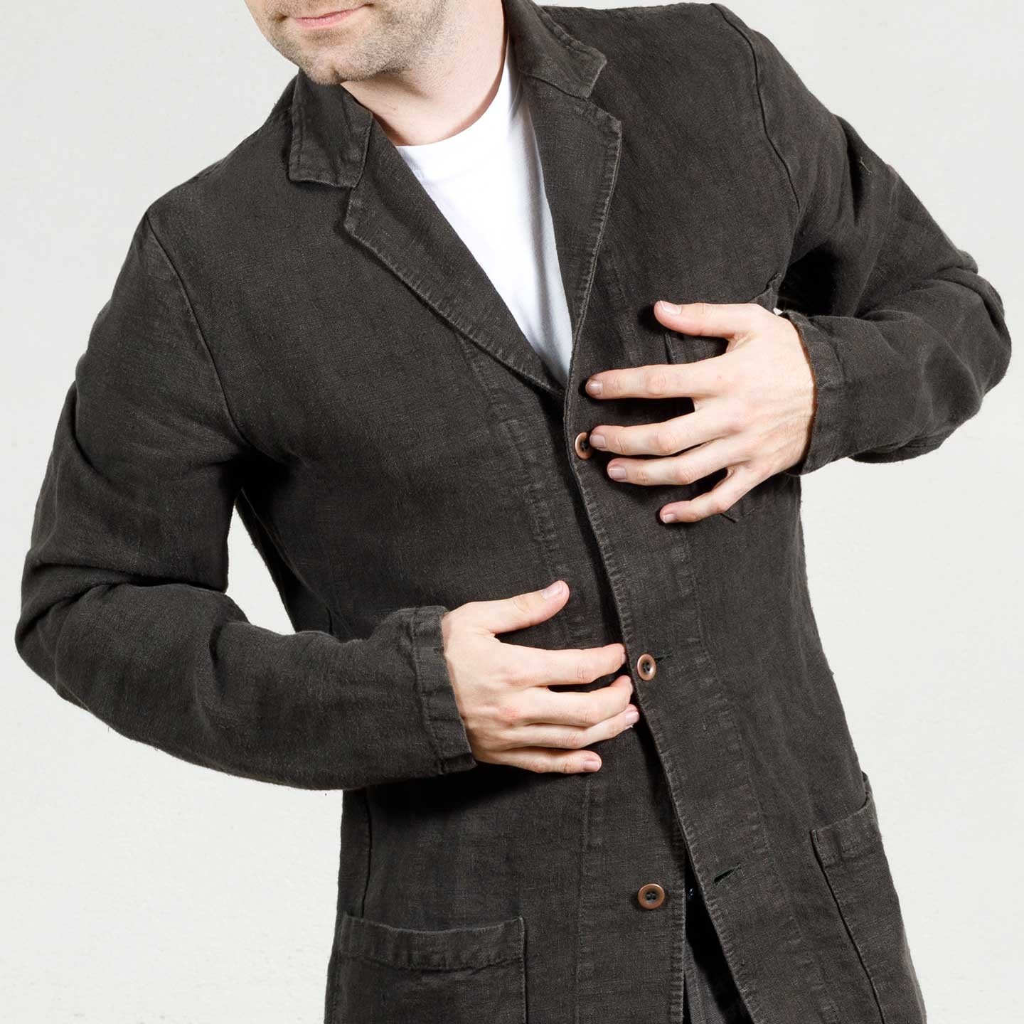 Workwear Blazer in Heavy Linen fabric 2L/24 elk