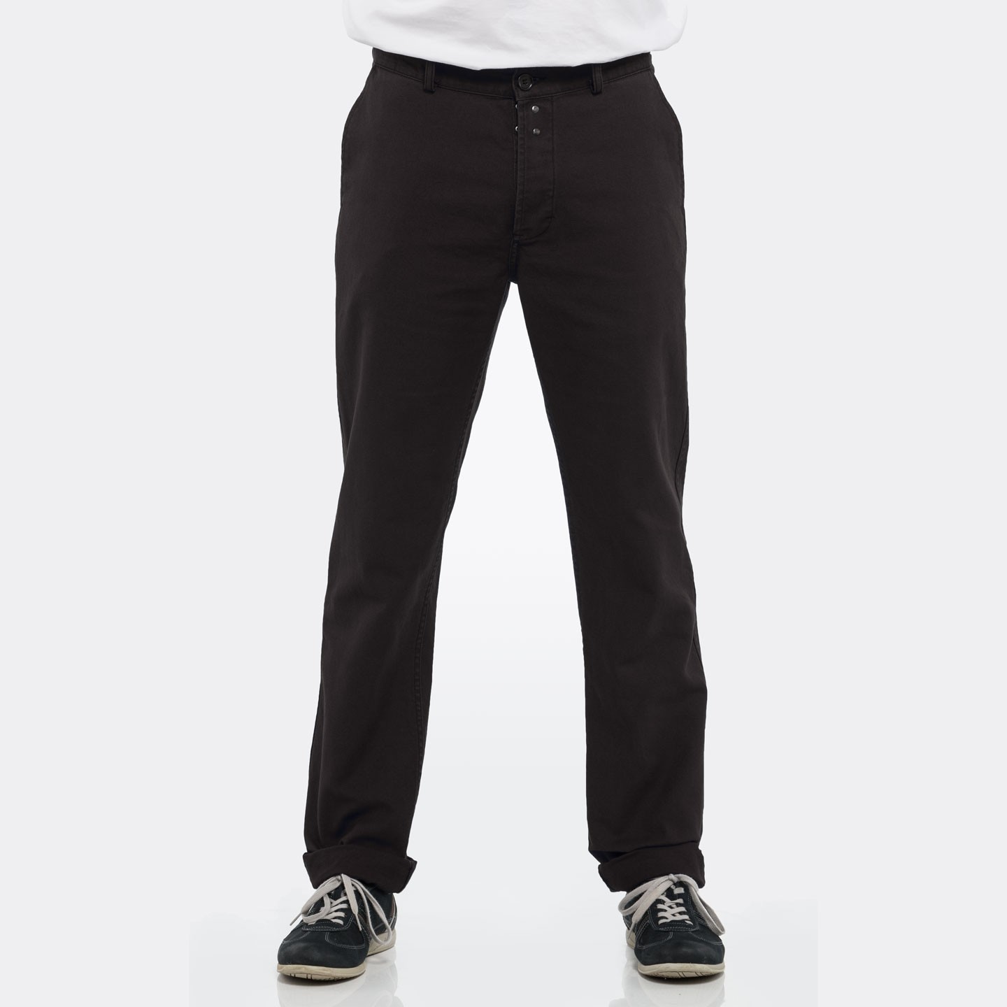 Pantalon à pinces en croisé coton bio 1G/264 black