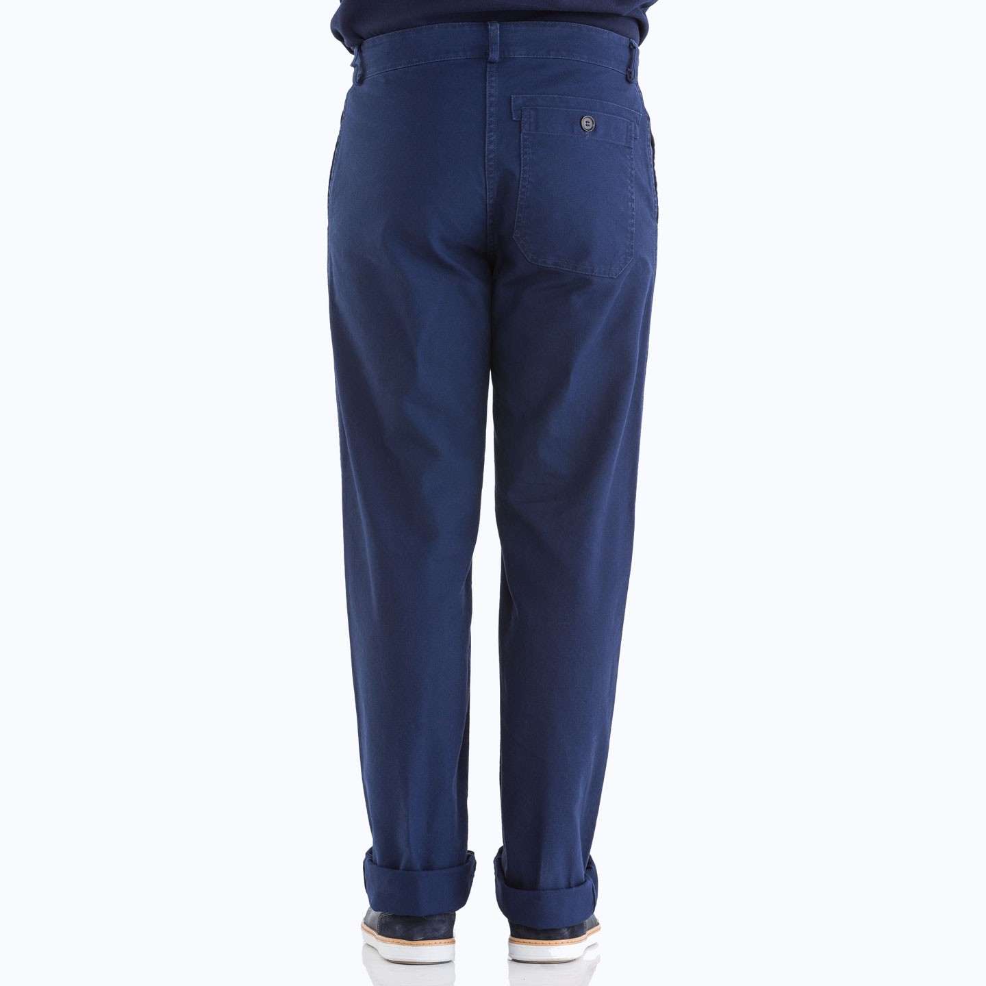 Pantalon workwear en croisé en coton bio 1G/256 navy arriere