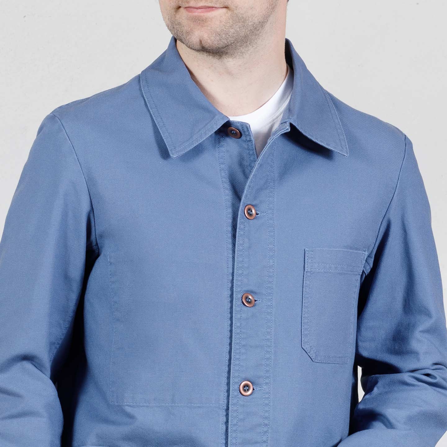 Veste de travail en croisé en coton bio 1G/5C postman