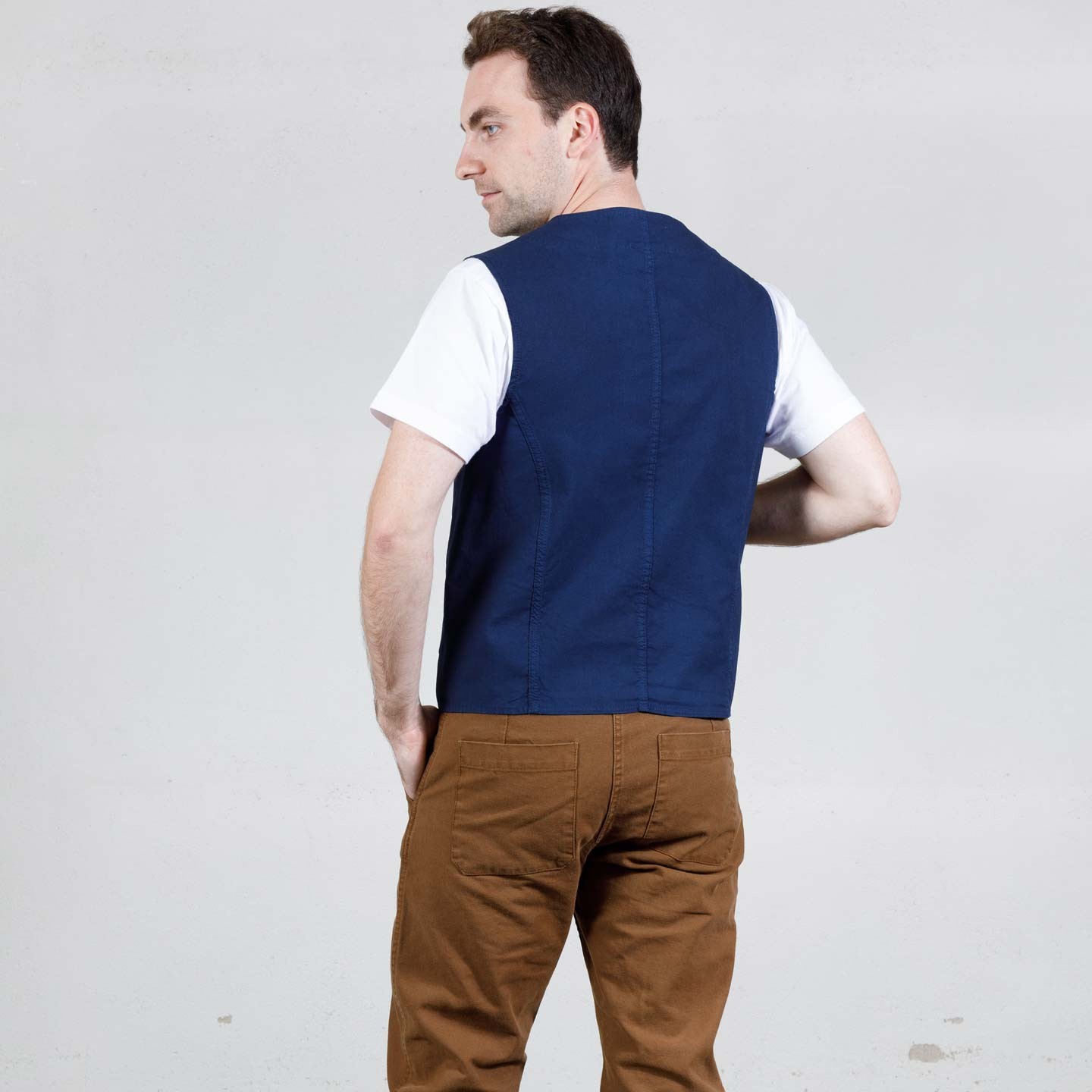 Kai D Utility — Heavy LInen Work Vest - Elk - 42 (S), 44 (M