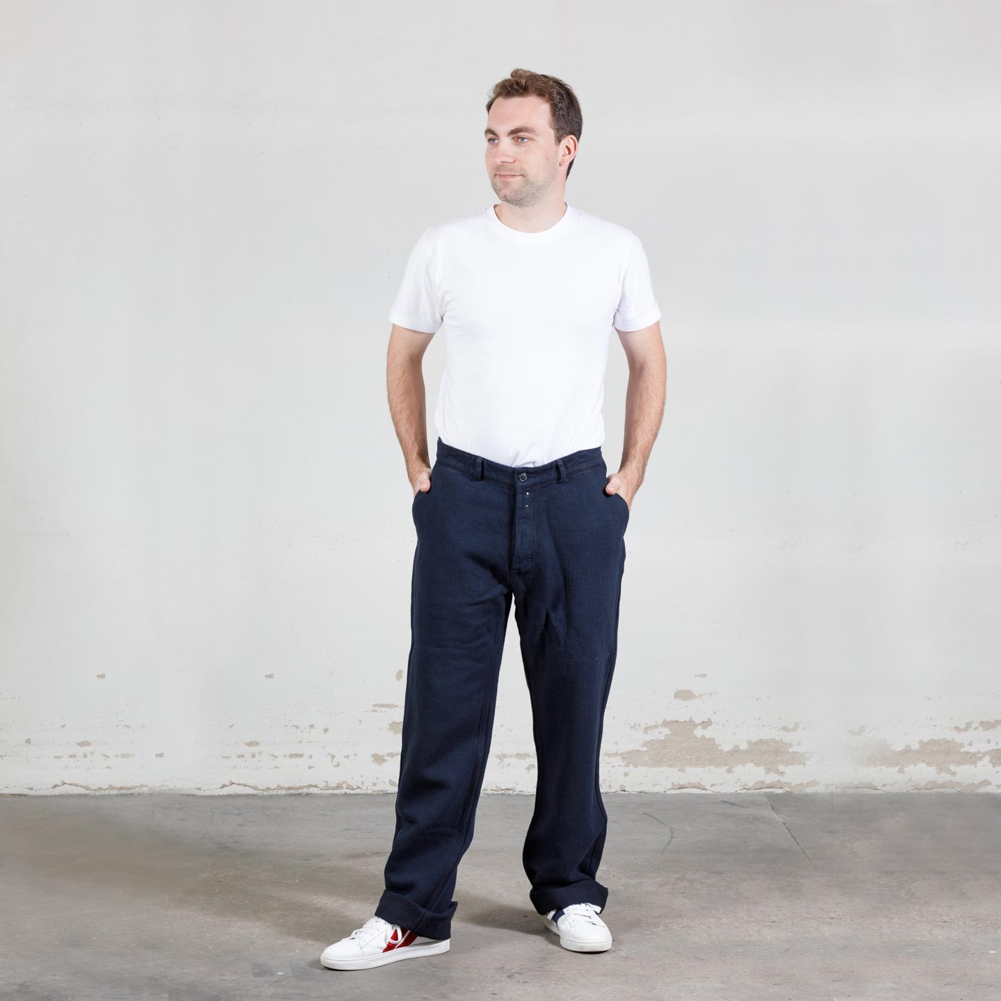 Workwear Herringbone Wide-Legged pants 1A/503L navy Workwear Herringbone Wide-Legged pants 1A/503L navy