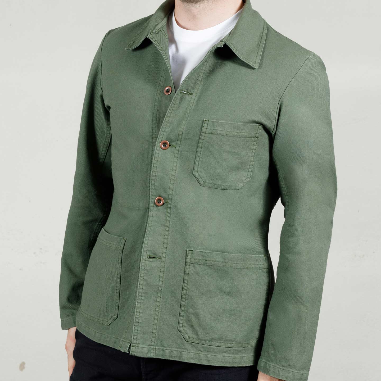 Workwear Jacket in Organic Twill fabric 1C/5C jade