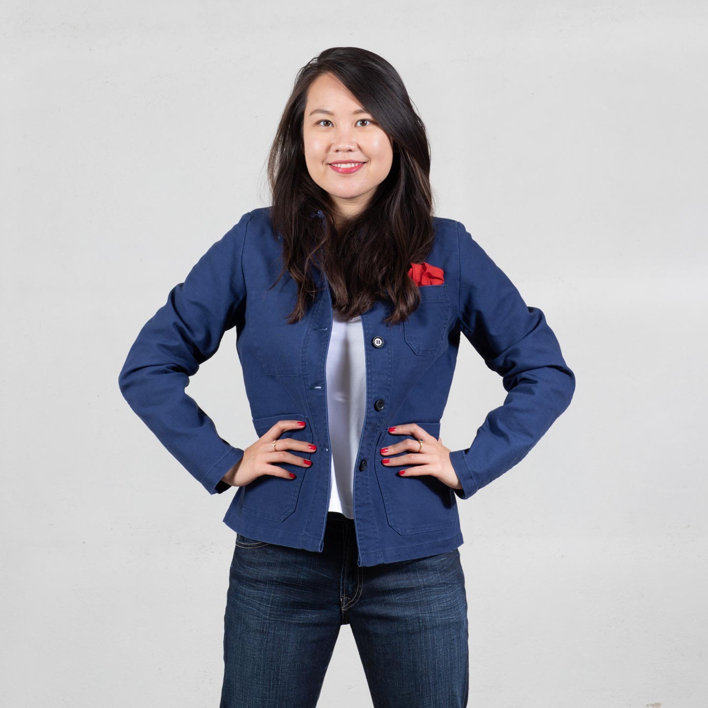 Workwear Jacket in organic twill fabric 1G/4F navy