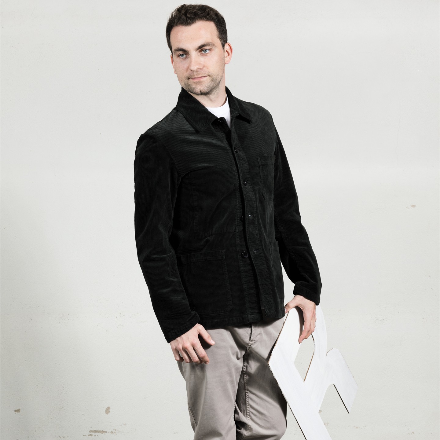 Soft Corduroy Workwear Jacket - BLACK Soft Corduroy Workwear Jacket - BLACK