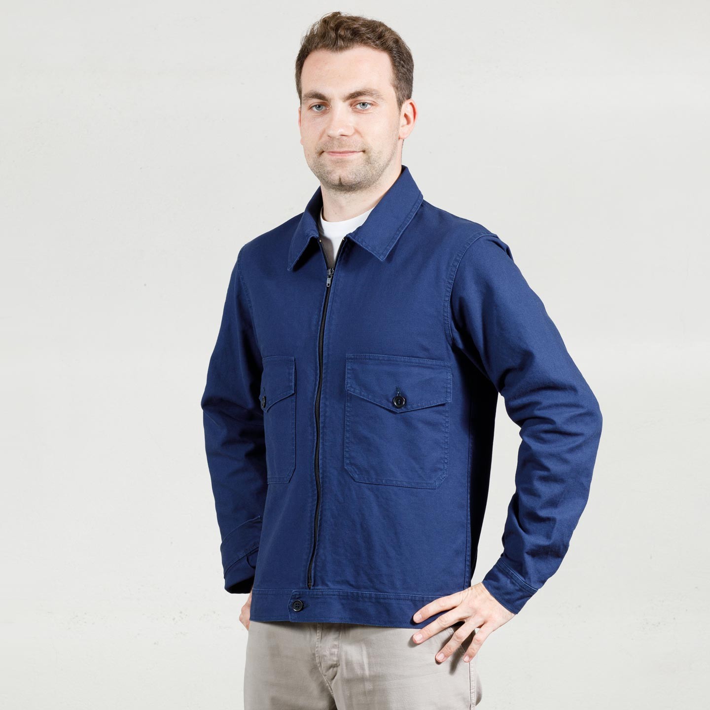 Blouson Workwear en coton biologique Vetra vêtement de travail made in France Blouson Workwear en coton biologique Vetra vêtement de travail made in France