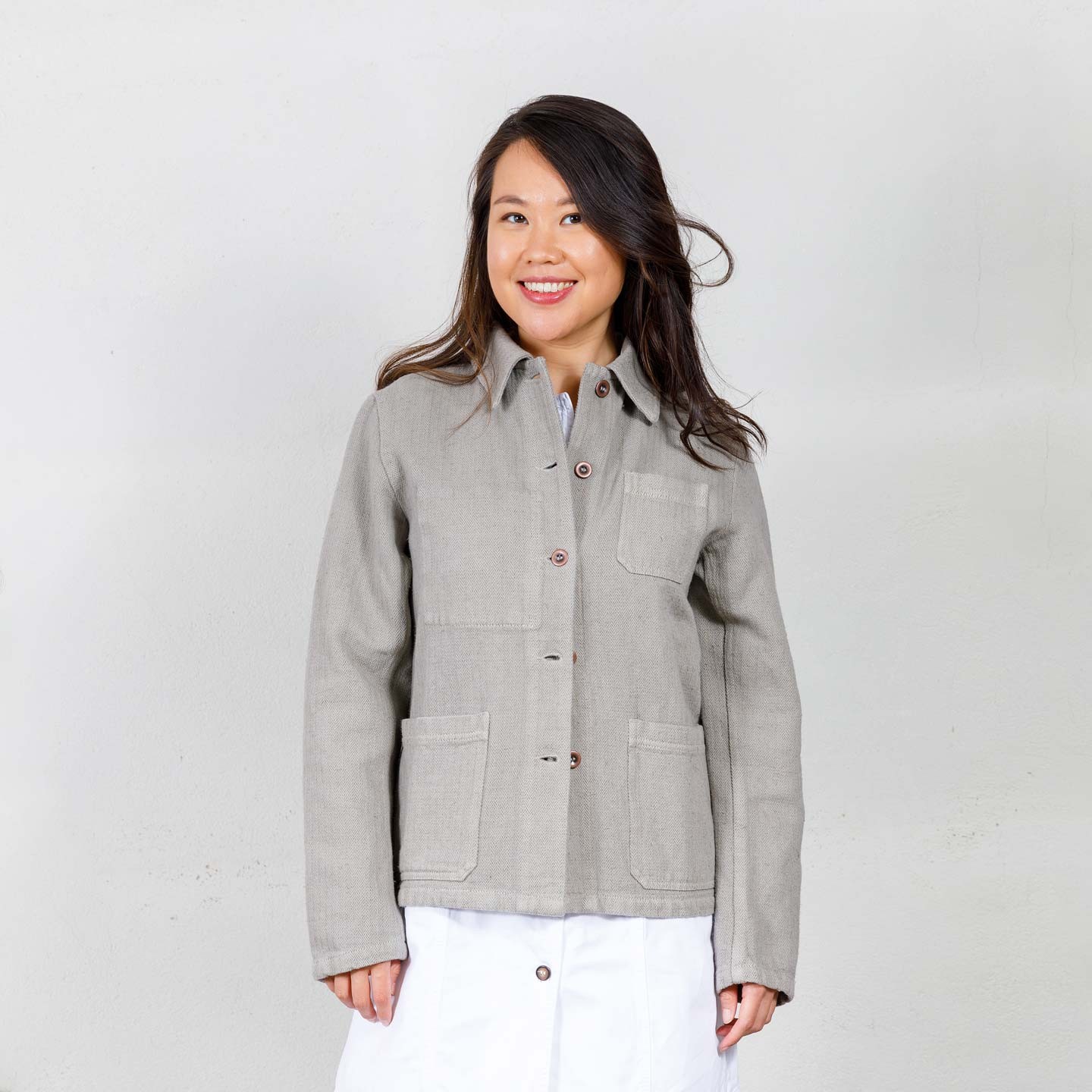 Jacket in herringbone fabric for women 1A/4F