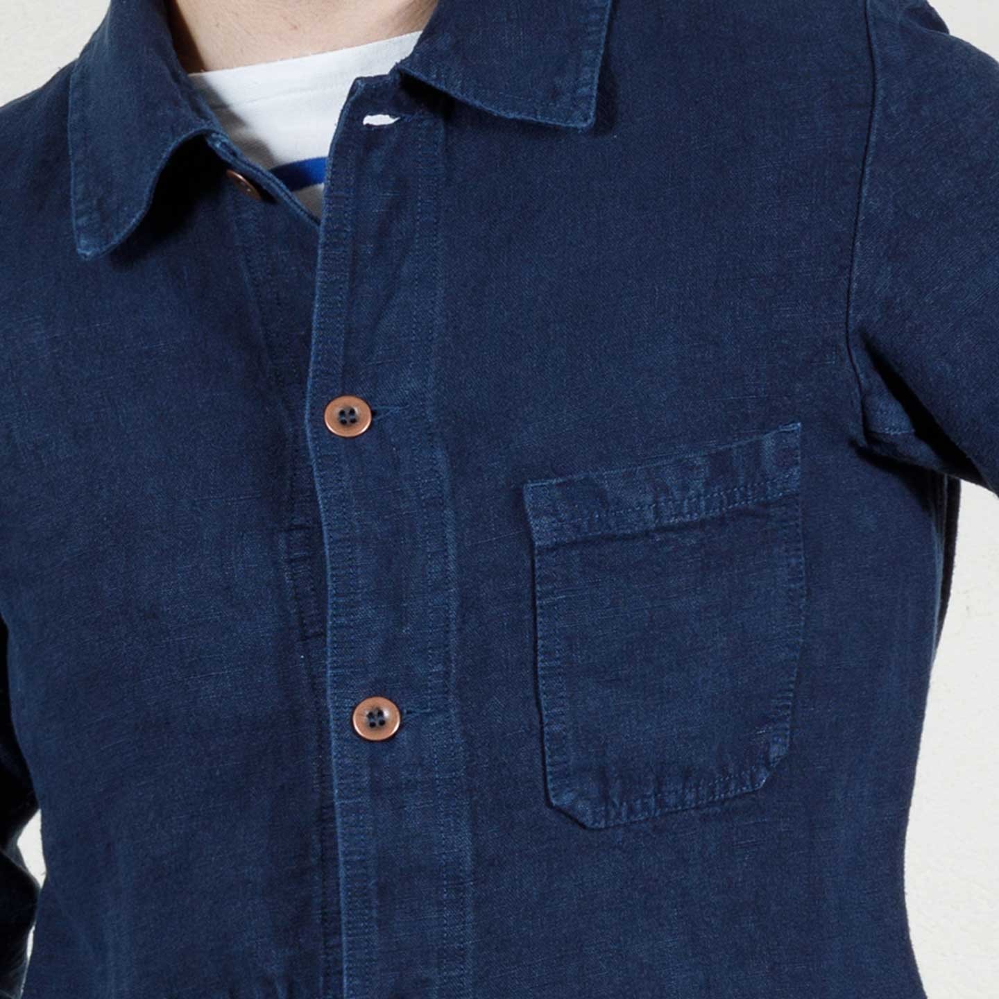 Short Jacket in heavy linen fabric 2L/5C Veste courte en tissu lourd de lin 2L/5C navy