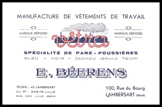 1927 vetra business card